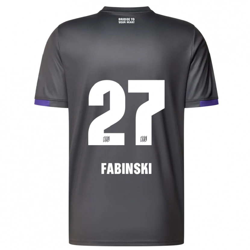 Danxen Dzieci Robin Fabinski #27 Szaro Fioletowy Wyjazdowa Koszulka 2025/26 Koszulki Klubowe