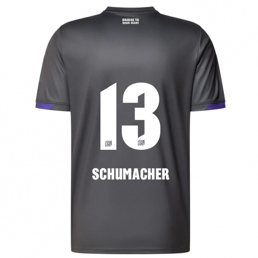 Danxen Dzieci Kevin Schumacher #13 Szaro Fioletowy Wyjazdowa Koszulka 2025/26 Koszulki Klubowe