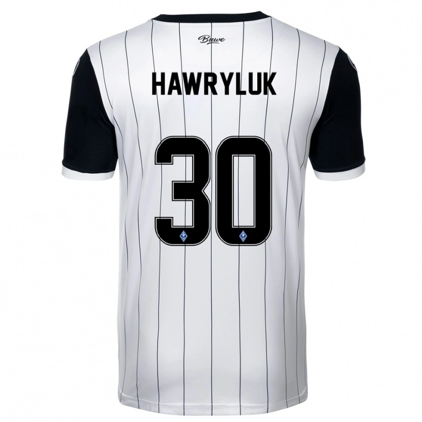 Danxen Dzieci Lucien Hawryluk #30 Biało Czarny Wyjazdowa Koszulka 2025/26 Koszulki Klubowe