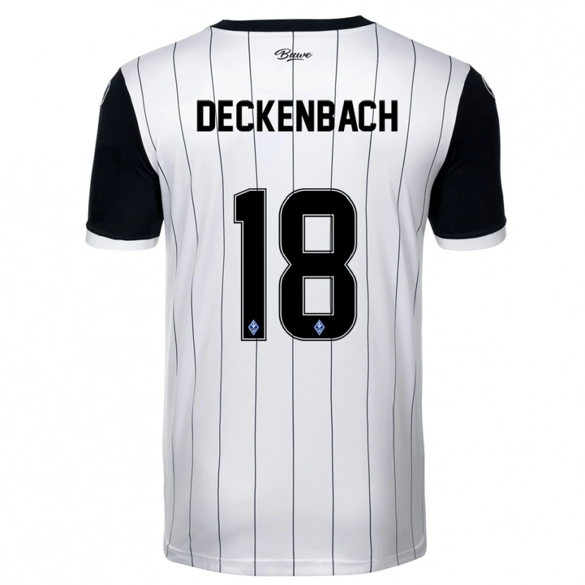 Danxen Dzieci Elias Deckenbach #18 Biało Czarny Wyjazdowa Koszulka 2025/26 Koszulki Klubowe