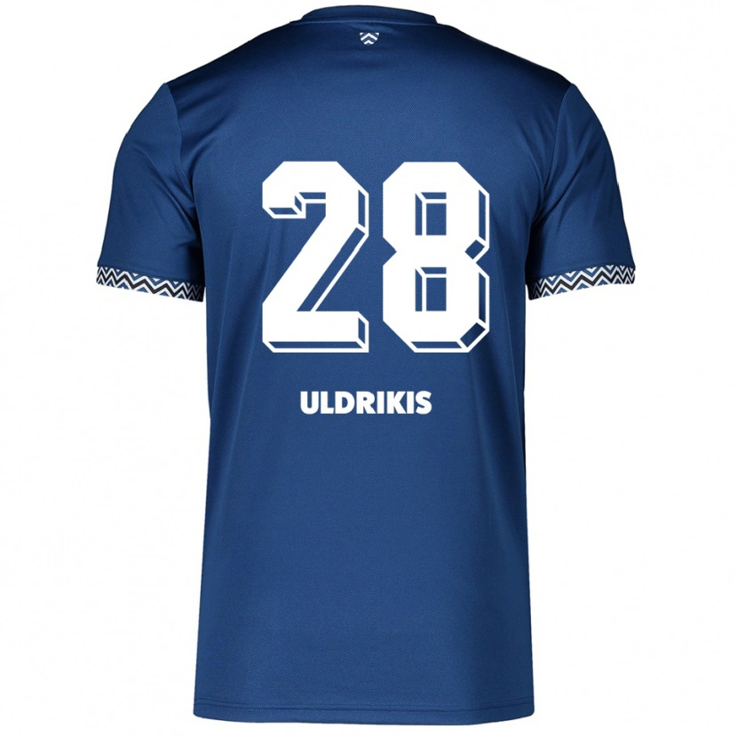 Danxen Męski Roberts Uldrikis #28 Granatowo Biały Domowa Koszulka 2025/26 Koszulki Klubowe
