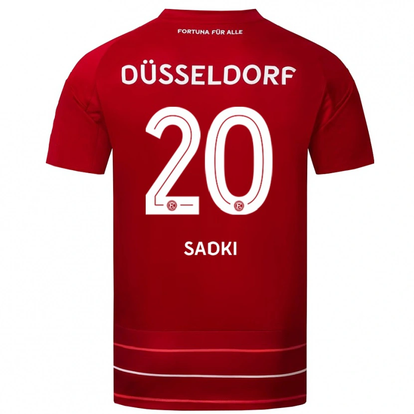 Danxen Męski Mohammed Sadki #20 Czerwono Biały Domowa Koszulka 2025/26 Koszulki Klubowe