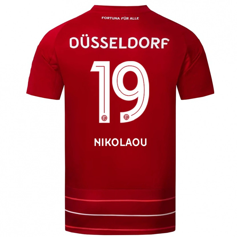 Danxen Męski Noah Nikolaou #19 Czerwono Biały Domowa Koszulka 2025/26 Koszulki Klubowe