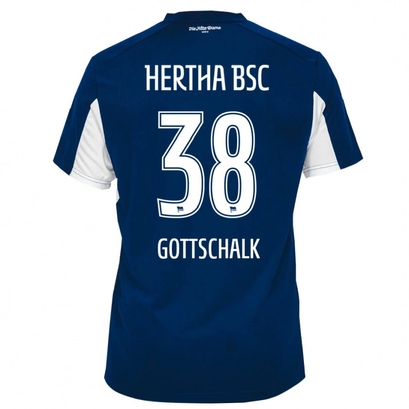 Danxen Męski Julius Gottschalk #38 Biało Niebieski Domowa Koszulka 2025/26 Koszulki Klubowe