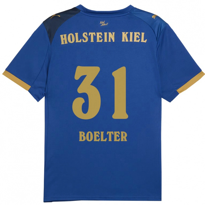 Danxen Męski Felix Boelter #31 Niebiesko Złoty Domowa Koszulka 2025/26 Koszulki Klubowe
