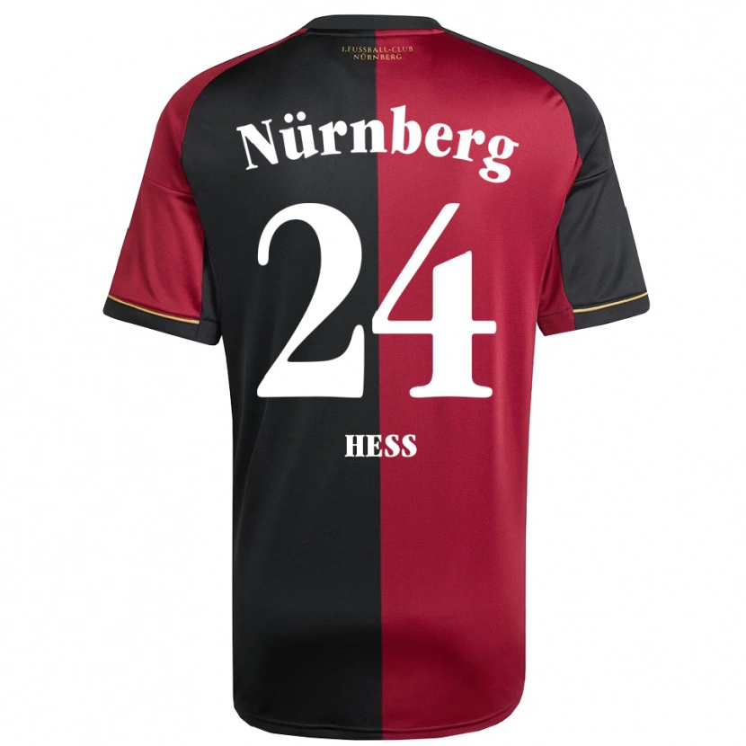 Danxen Męski Tobias Heß #24 Burgundowo Czarny Domowa Koszulka 2025/26 Koszulki Klubowe