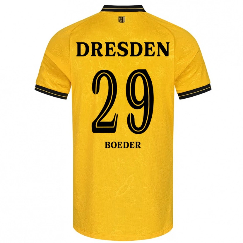 Danxen Męski Lukas Boeder #29 Żółto Czarny Domowa Koszulka 2025/26 Koszulki Klubowe