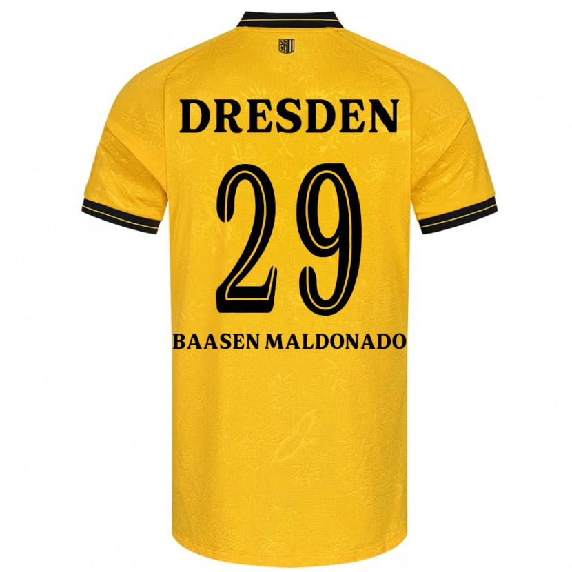 Danxen Męski Luis Baasen Maldonado #29 Żółto Czarny Domowa Koszulka 2025/26 Koszulki Klubowe