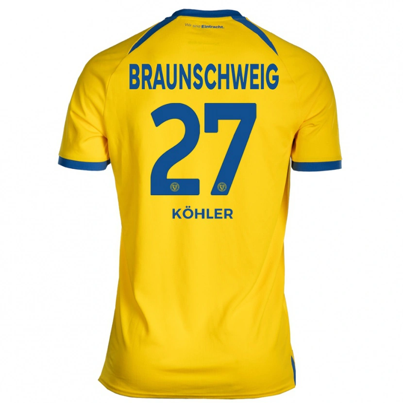 Danxen Męski Sven Köhler #27 Żółto Niebieski Domowa Koszulka 2025/26 Koszulki Klubowe