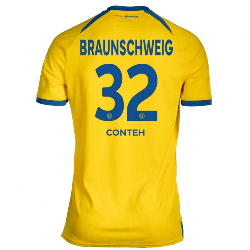 Danxen Męski Christian Conteh #32 Żółto Niebieski Domowa Koszulka 2025/26 Koszulki Klubowe