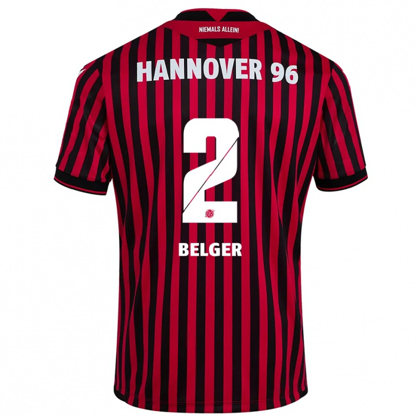 Danxen Męski Max Belger #2 Czerwono Czarny Domowa Koszulka 2025/26 Koszulki Klubowe