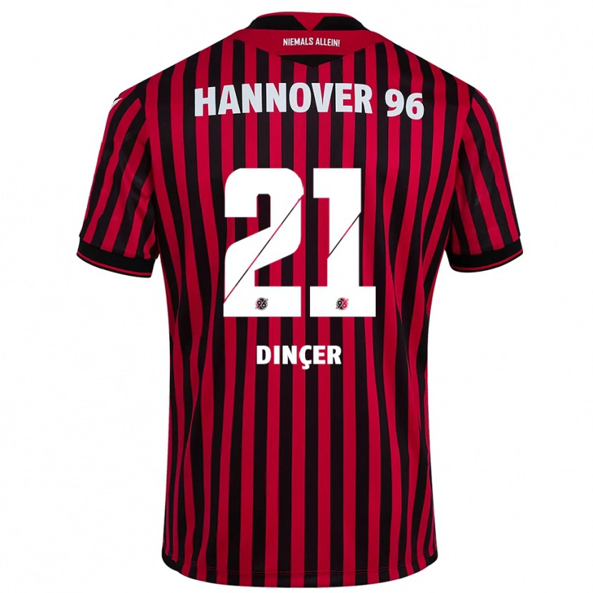 Danxen Męski Yasin Dinçer #21 Czerwono Czarny Domowa Koszulka 2025/26 Koszulki Klubowe