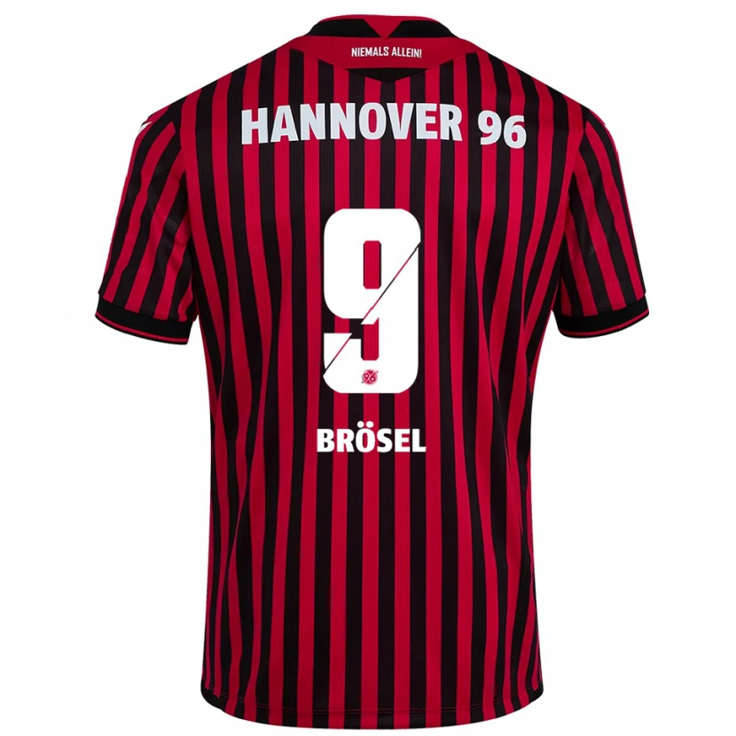 Danxen Męski Niclas Brösel #9 Czerwono Czarny Domowa Koszulka 2025/26 Koszulki Klubowe