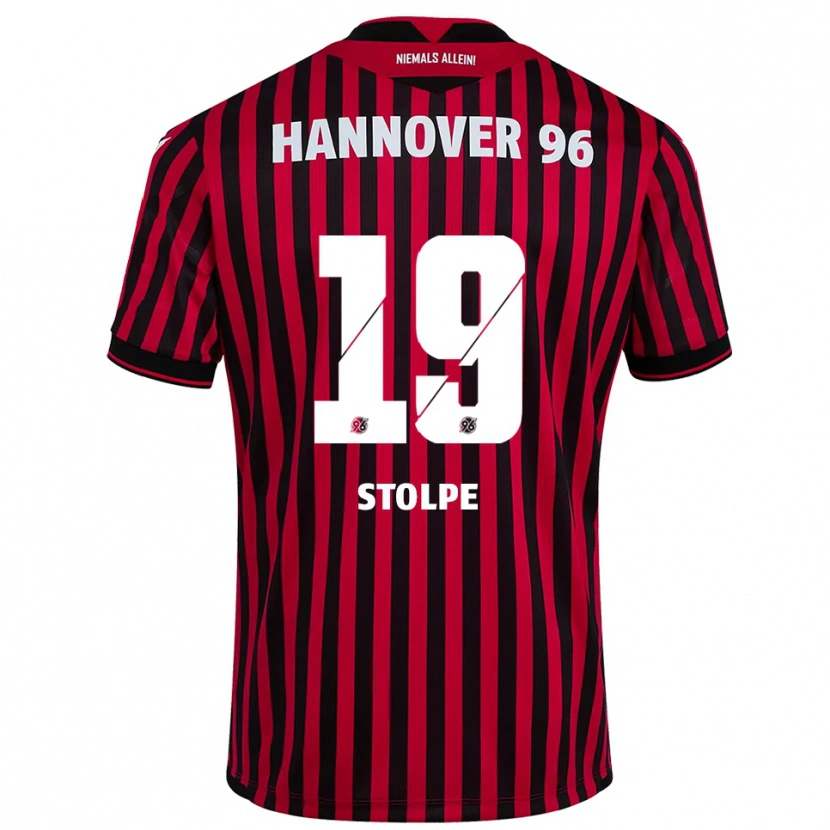 Danxen Męski Robin Stolpe #19 Czerwono Czarny Domowa Koszulka 2025/26 Koszulki Klubowe