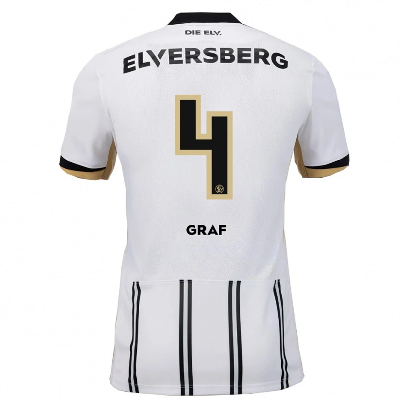 Danxen Męski Matheo Graf #4 Biało Czarny Domowa Koszulka 2025/26 Koszulki Klubowe