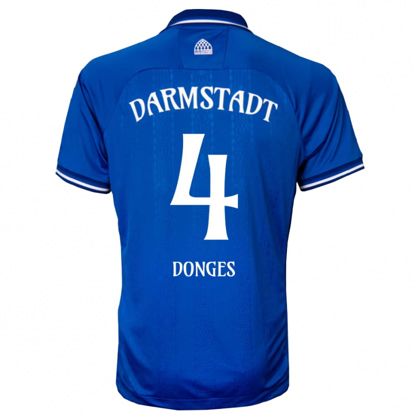 Danxen Męski Julian Donges #4 Niebiesko Biały Domowa Koszulka 2025/26 Koszulki Klubowe