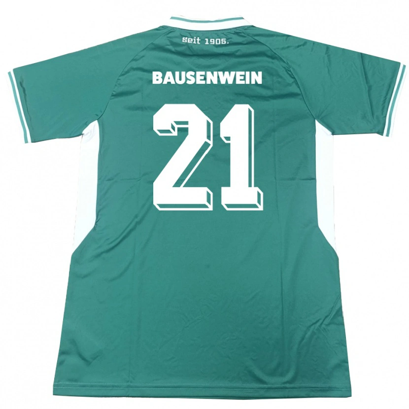 Danxen Męski Lauris Bausenwein #21 Zielono Biały Domowa Koszulka 2025/26 Koszulki Klubowe