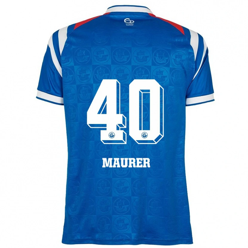Danxen Męski Erik Maurer #40 Niebiesko Biało Czerwony Domowa Koszulka 2025/26 Koszulki Klubowe