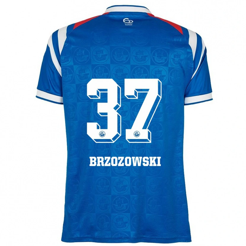 Danxen Męski Milosz Brzozowski #37 Niebiesko Biało Czerwony Domowa Koszulka 2025/26 Koszulki Klubowe