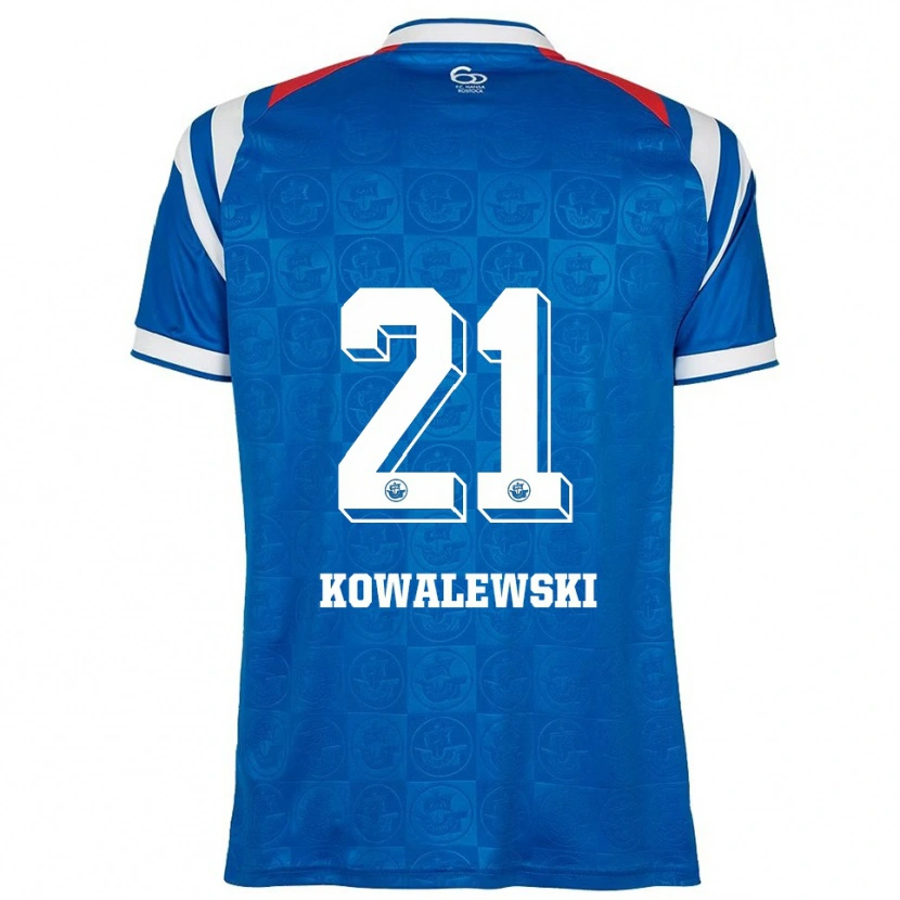 Danxen Męski Oskar Kowalewski #21 Niebiesko Biało Czerwony Domowa Koszulka 2025/26 Koszulki Klubowe