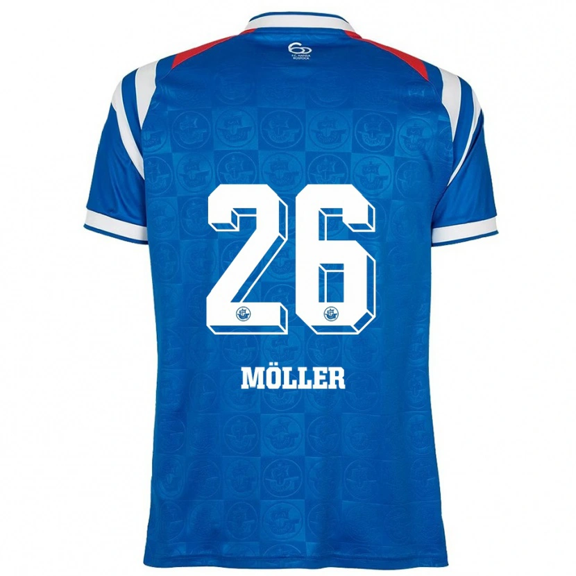 Danxen Męski Andreas Möller #26 Niebiesko Biało Czerwony Domowa Koszulka 2025/26 Koszulki Klubowe