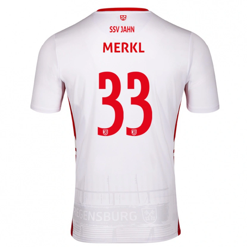 Danxen Męski Maurice Merkl #33 Biało Czerwony Domowa Koszulka 2025/26 Koszulki Klubowe