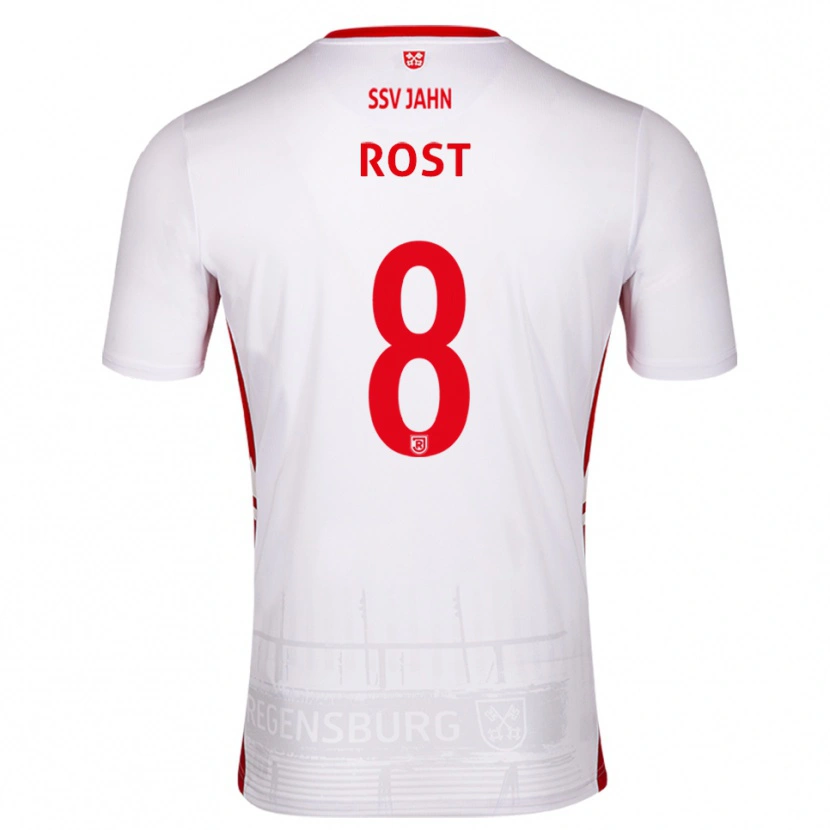 Danxen Męski Fabio Rost #8 Biało Czerwony Domowa Koszulka 2025/26 Koszulki Klubowe