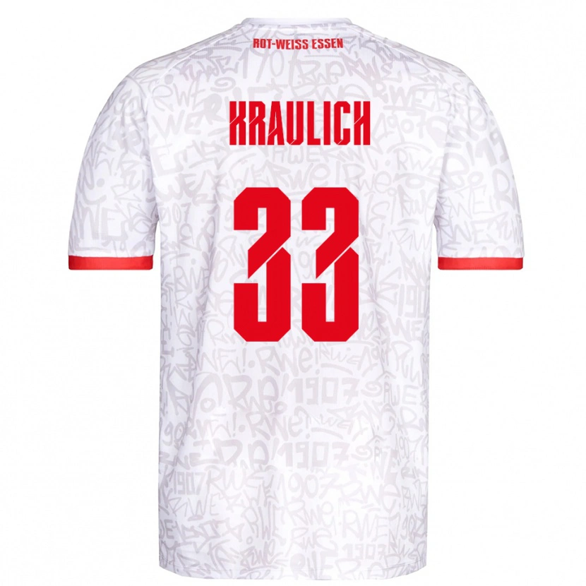 Danxen Męski Tobias Kraulich #33 Biało Czerwony Domowa Koszulka 2025/26 Koszulki Klubowe