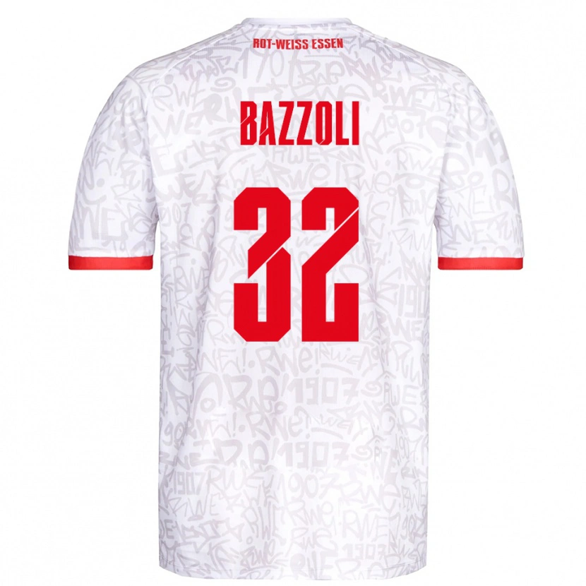 Danxen Męski Luca Bazzoli #32 Biało Czerwony Domowa Koszulka 2025/26 Koszulki Klubowe