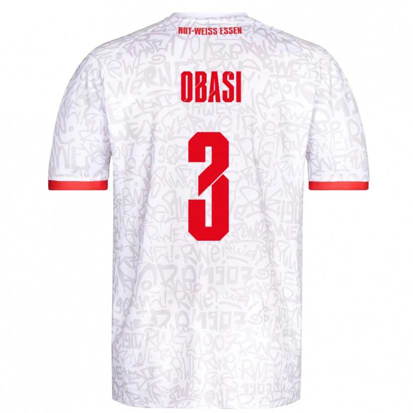 Danxen Męski Carrick Obasi #3 Biało Czerwony Domowa Koszulka 2025/26 Koszulki Klubowe