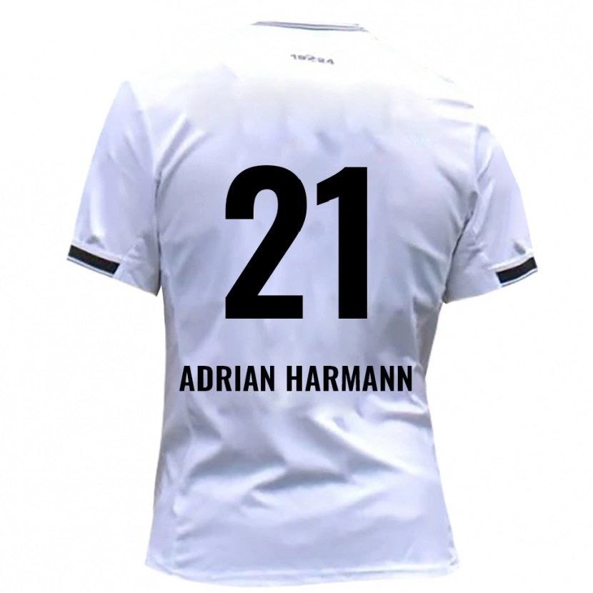 Danxen Męski Manuel Adrian Harmann #21 Biało Czerwony Domowa Koszulka 2025/26 Koszulki Klubowe