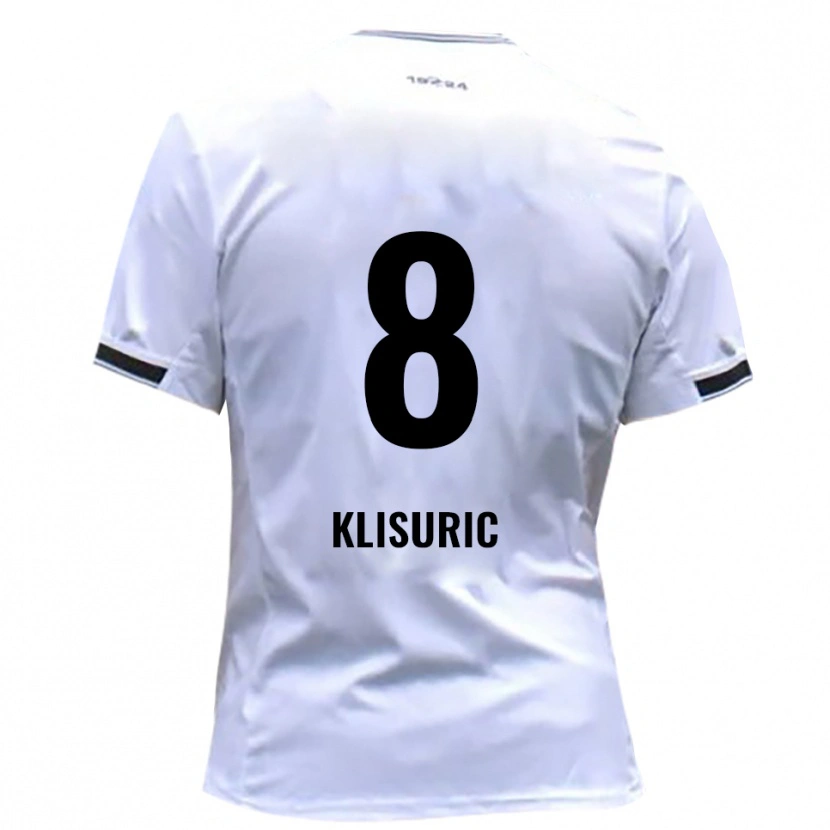 Danxen Męski Lazar Klisuric #8 Biało Czerwony Domowa Koszulka 2025/26 Koszulki Klubowe