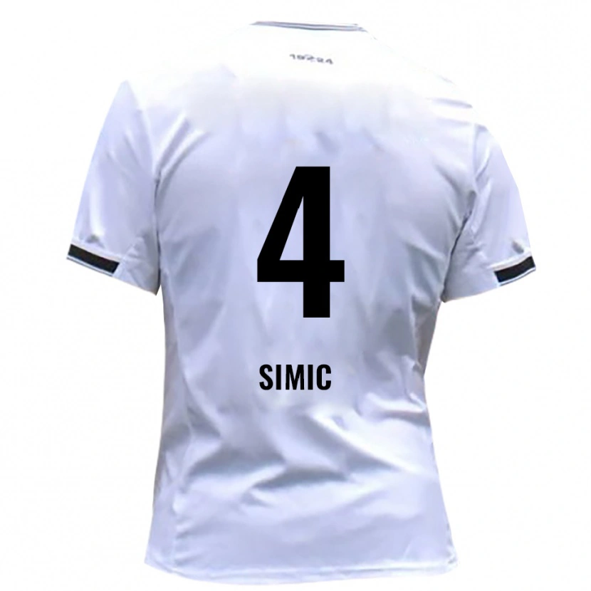 Danxen Męski Dennis Simic #4 Biało Czerwony Domowa Koszulka 2025/26 Koszulki Klubowe