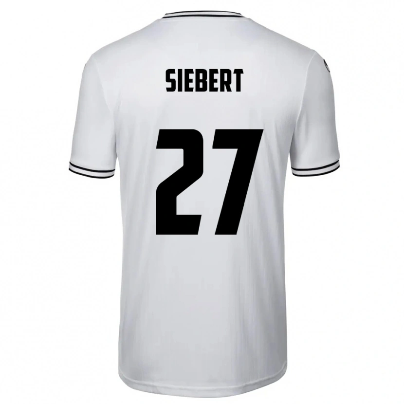 Danxen Męski Marcel Siebert #27 Biało Czarny Domowa Koszulka 2025/26 Koszulki Klubowe