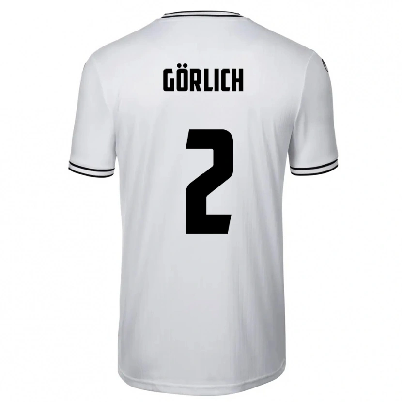 Danxen Męski Luis Görlich #2 Biało Czarny Domowa Koszulka 2025/26 Koszulki Klubowe