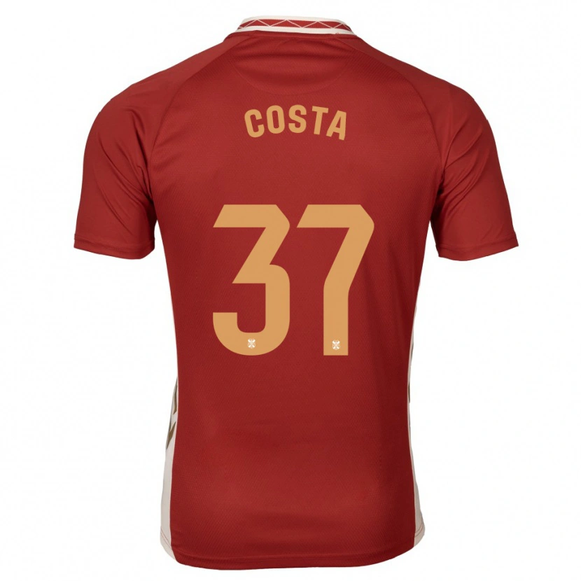 Danxen Męski Mauro Costa #37 Burgundowo Złoty Wyjazdowa Koszulka 2025/26 Koszulki Klubowe