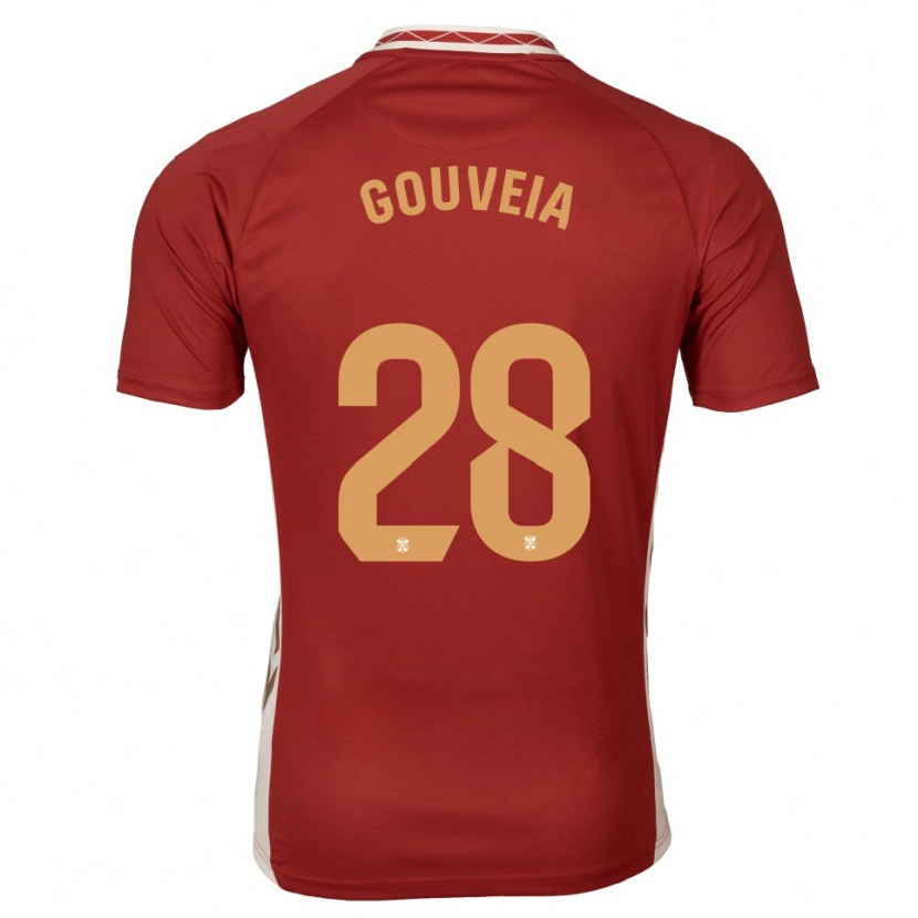 Danxen Męski Diego Gouveia #28 Burgundowo Złoty Wyjazdowa Koszulka 2025/26 Koszulki Klubowe
