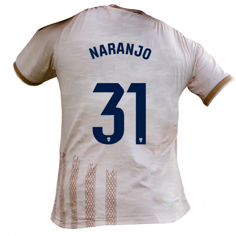 Danxen Męski David Naranjo #31 Kremowo Brązowy Wyjazdowa Koszulka 2025/26 Koszulki Klubowe
