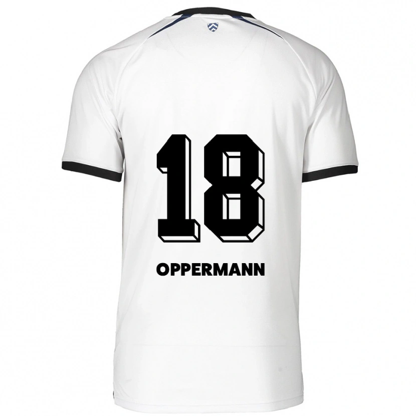 Danxen Męski Leo Oppermann #18 Biało Czarny Wyjazdowa Koszulka 2025/26 Koszulki Klubowe