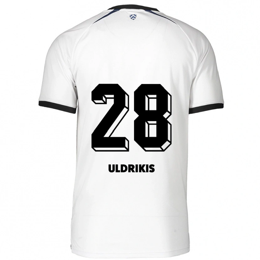 Danxen Męski Roberts Uldrikis #28 Biało Czarny Wyjazdowa Koszulka 2025/26 Koszulki Klubowe