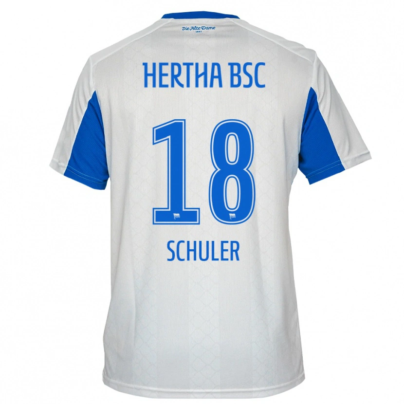 Danxen Męski Luca Schuler #18 Biało Niebieski Wyjazdowa Koszulka 2025/26 Koszulki Klubowe