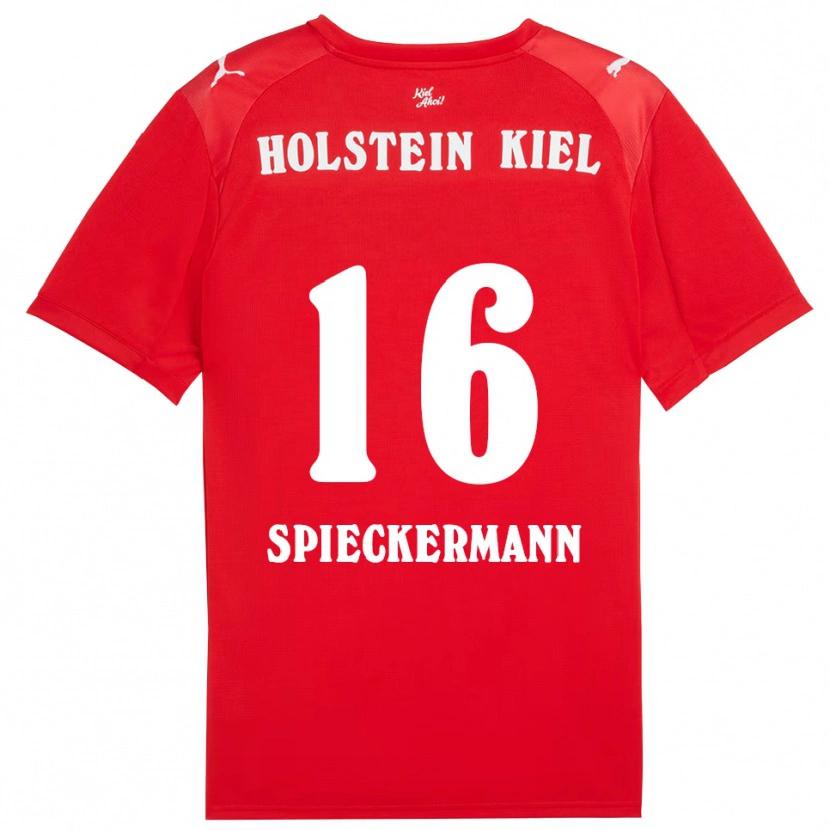 Danxen Męski Tim Spieckermann #16 Czerwono Niebieski Wyjazdowa Koszulka 2025/26 Koszulki Klubowe
