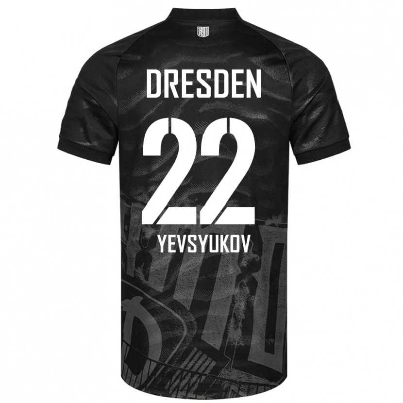 Danxen Męski Demyd Yevsyukov #22 Czarno Szary Wyjazdowa Koszulka 2025/26 Koszulki Klubowe
