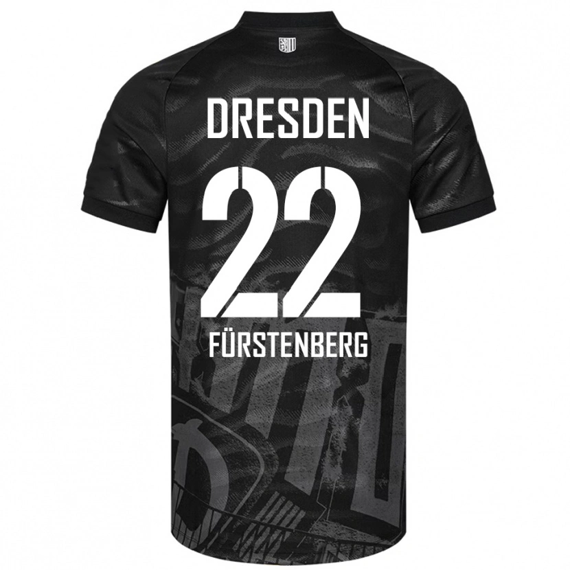 Danxen Męski Mattis Fürstenberg #22 Czarno Szary Wyjazdowa Koszulka 2025/26 Koszulki Klubowe