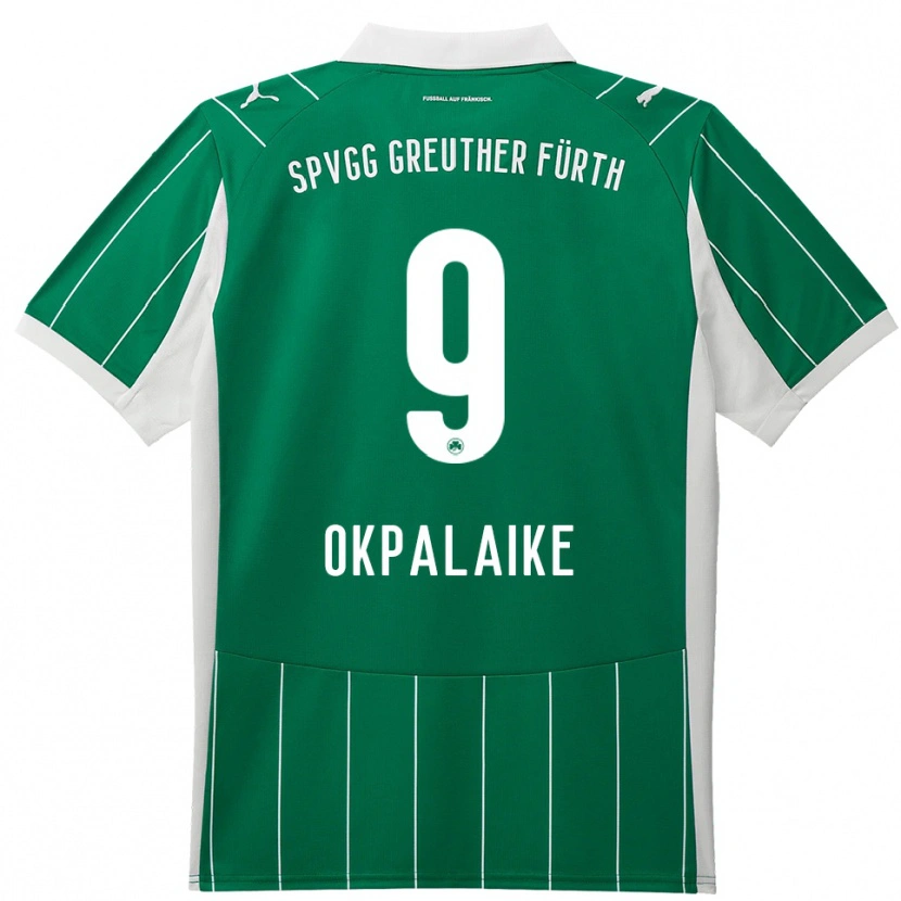 Danxen Męski Joshua Okpalaike #9 Zielono Biały Wyjazdowa Koszulka 2025/26 Koszulki Klubowe