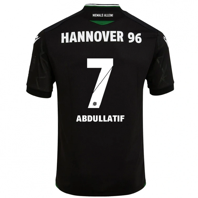Danxen Męski Mustafa Abdullatif #7 Czarno Zielony Wyjazdowa Koszulka 2025/26 Koszulki Klubowe