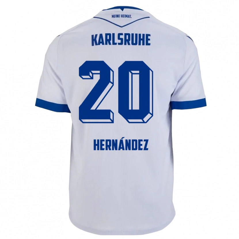 Danxen Męski Marco Hernández #20 Biało Niebieski Wyjazdowa Koszulka 2025/26 Koszulki Klubowe
