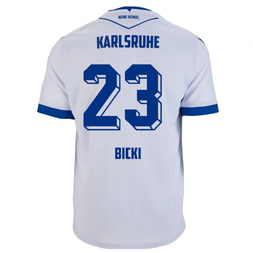 Danxen Męski Bekem Bicki #23 Biało Niebieski Wyjazdowa Koszulka 2025/26 Koszulki Klubowe