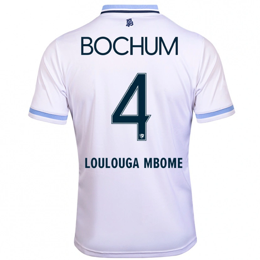 Danxen Męski Adrien Loulouga-Mbome #4 Biało Błękitny Wyjazdowa Koszulka 2025/26 Koszulki Klubowe