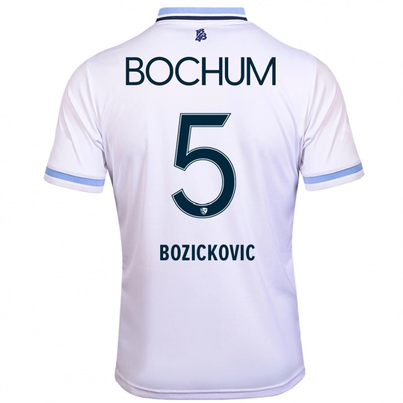 Danxen Męski Niko Bozickovic #5 Biało Błękitny Wyjazdowa Koszulka 2025/26 Koszulki Klubowe